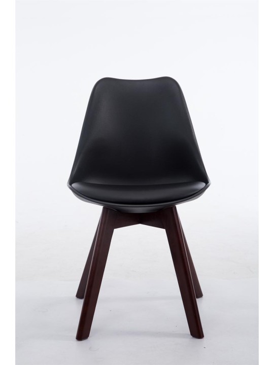 Kreslo pre návštevy Borneo V2 orech imitácia kože, čierna