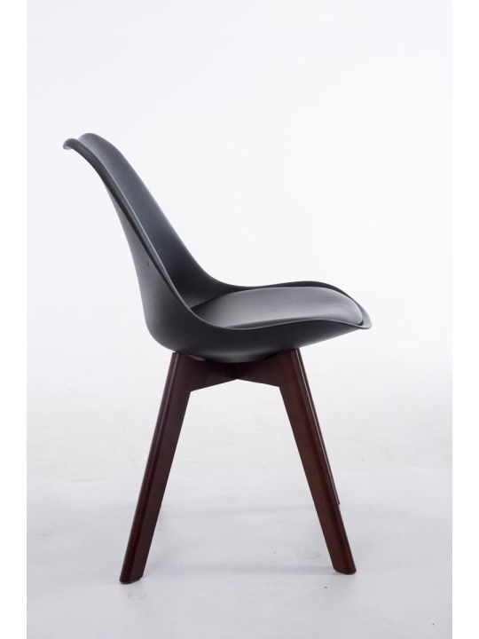 Kreslo pre návštevy Borneo V2 orech imitácia kože, čierna