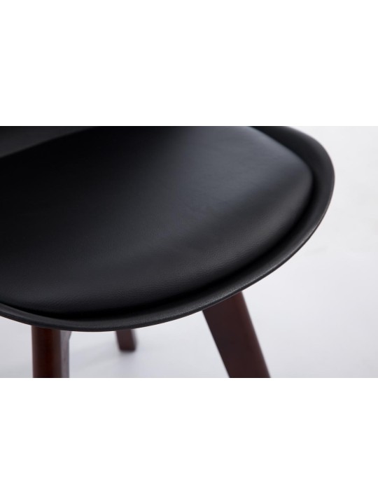 Kreslo pre návštevy Borneo V2 orech imitácia kože, čierna