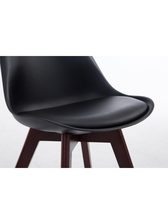 Kreslo pre návštevy Borneo V2 orech imitácia kože, čierna