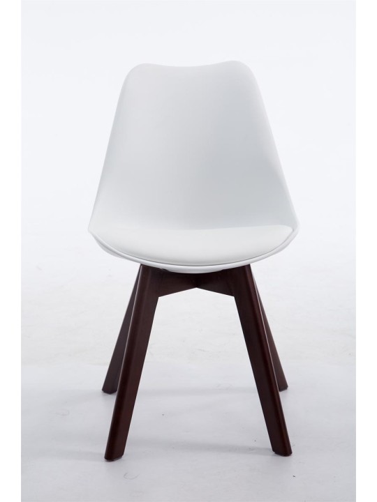 Kreslo pre návštevy Borneo V2 orech imitácia kože, biela