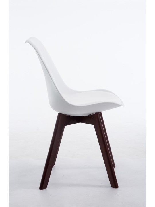 Kreslo pre návštevy Borneo V2 orech imitácia kože, biela