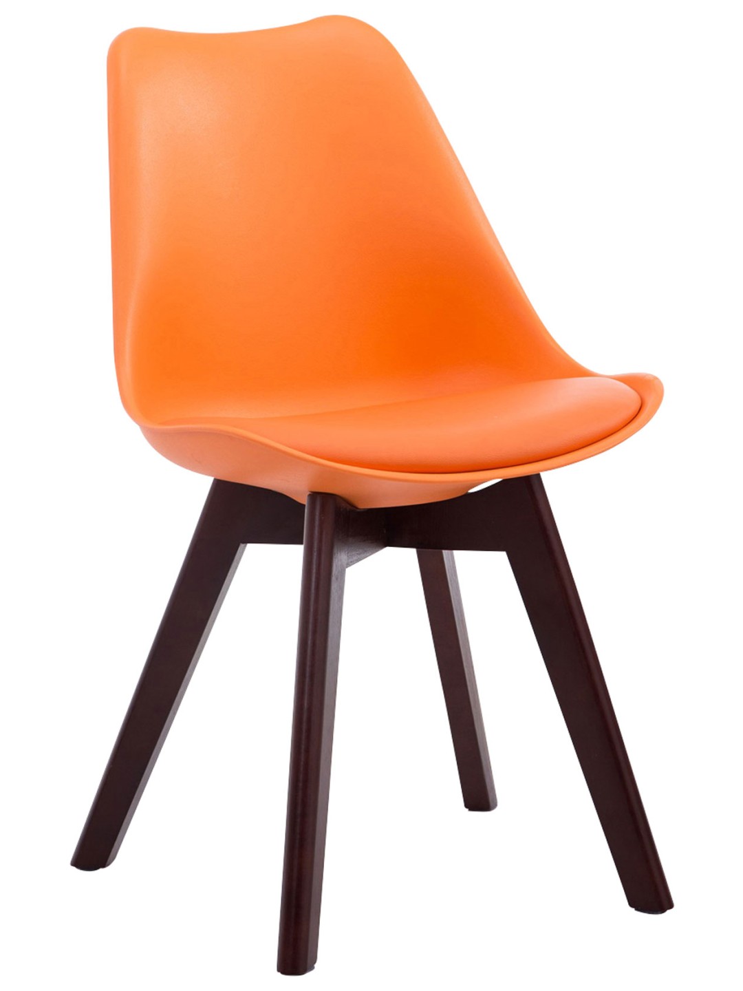 Kreslo pre návštevy Borneo V2 orech imitácia kože, oranžová