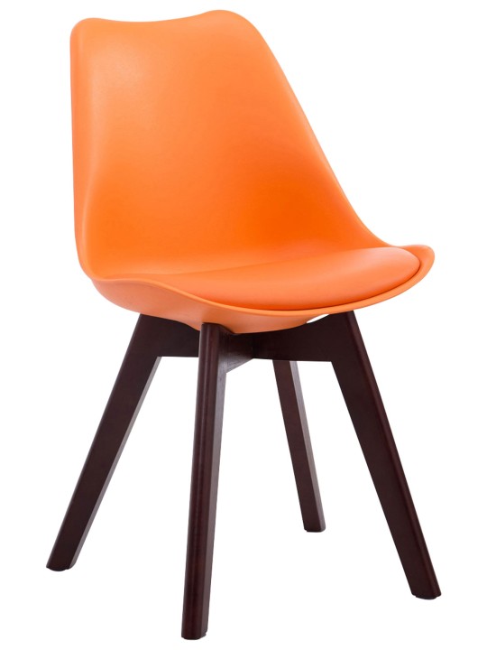 Kreslo pre návštevy Borneo V2 orech imitácia kože, oranžová