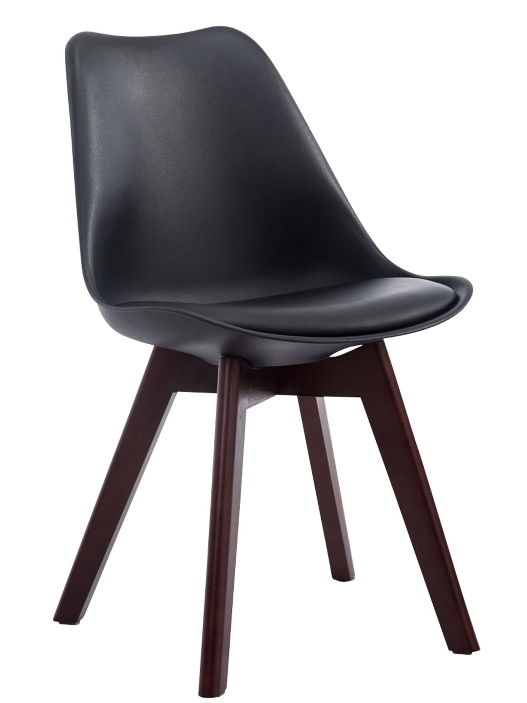 Kreslo pre návštevy Borneo V2 orech imitácia kože, čierna