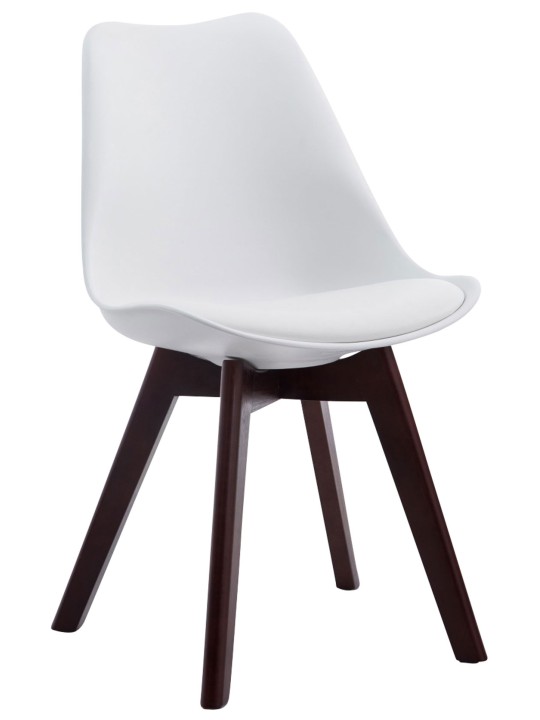 Kreslo pre návštevy Borneo V2 orech imitácia kože, biela