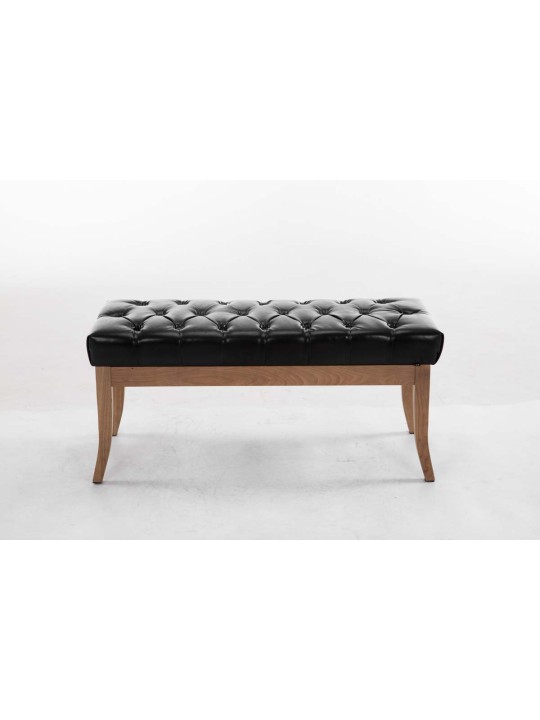 Lavička Ramses imitácia kože antik-svetlá 100, čierna