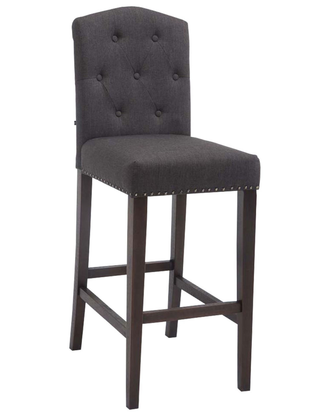 Barová stolička Louise látka starožitná, tmavosivá