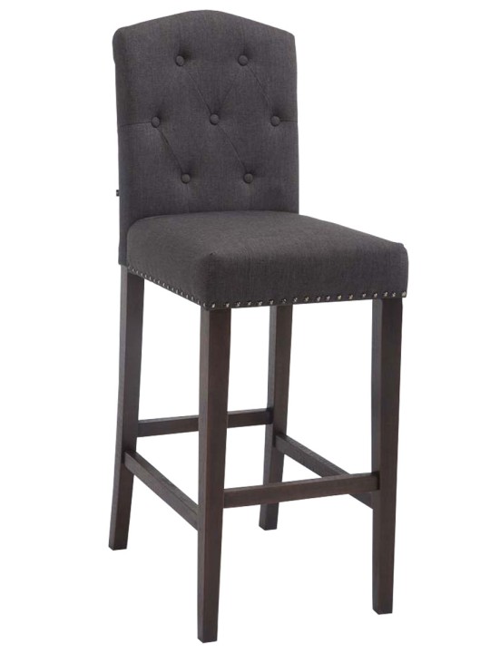 Barová stolička Louise látka starožitná, tmavosivá