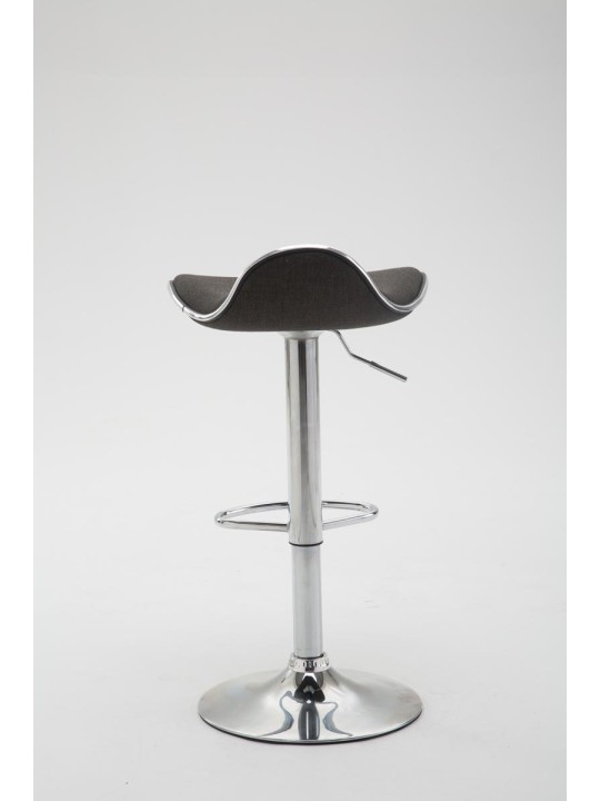 Barová stolička Shanghai látka chróm, tmavosivá