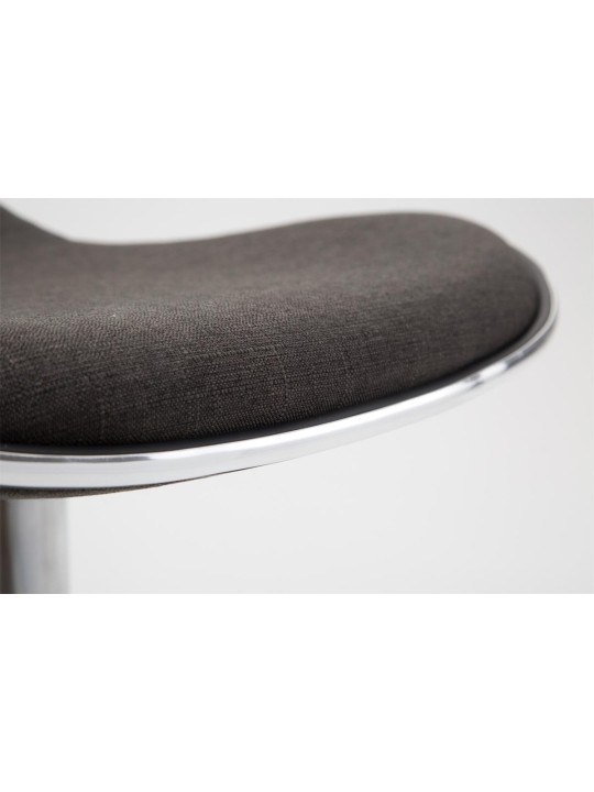 Barová stolička Shanghai látka chróm, tmavosivá