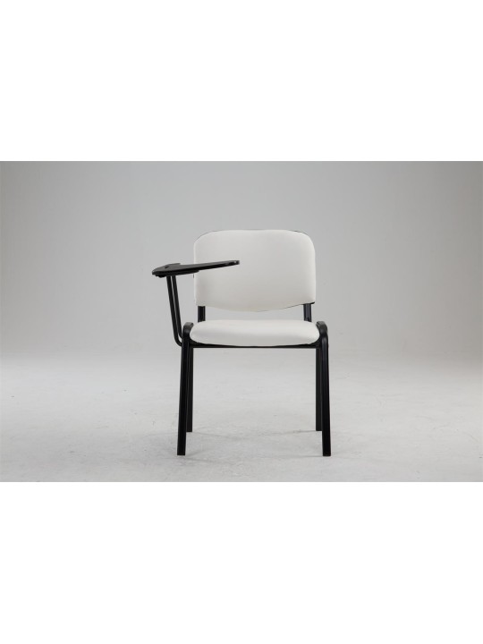 Kreslo Ken so skladacím stolíkom v imitácii kože, biela