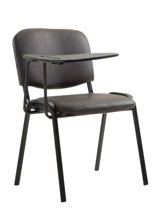 Kreslo Ken so skladacím stolíkom v imitácii kože, hnedá