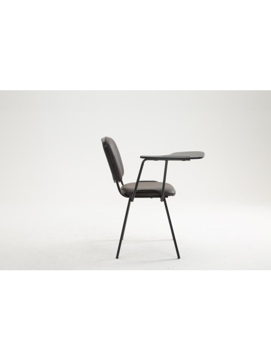 Kreslo Ken so skladacím stolíkom v imitácii kože, hnedá