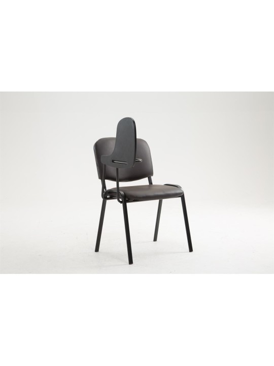 Kreslo Ken so skladacím stolíkom v imitácii kože, hnedá