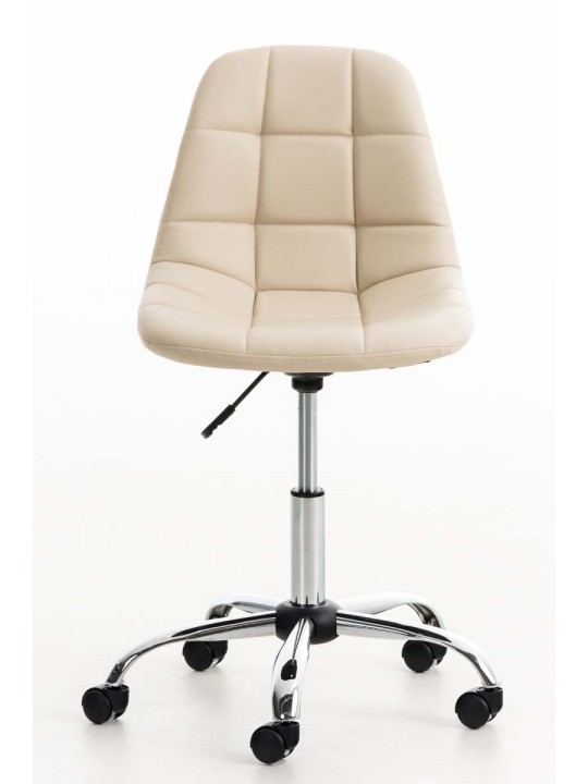 Kancelárska stolička Emil z umelej kože, krémová