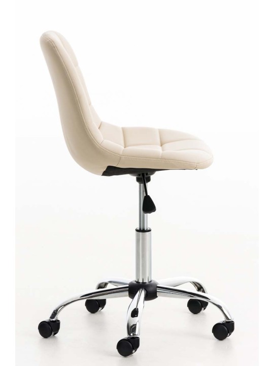 Kancelárska stolička Emil z umelej kože, krémová