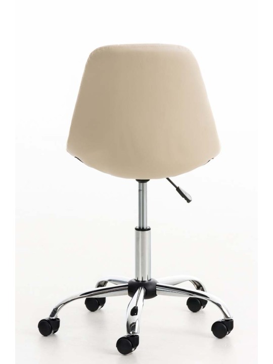 Kancelárska stolička Emil z umelej kože, krémová