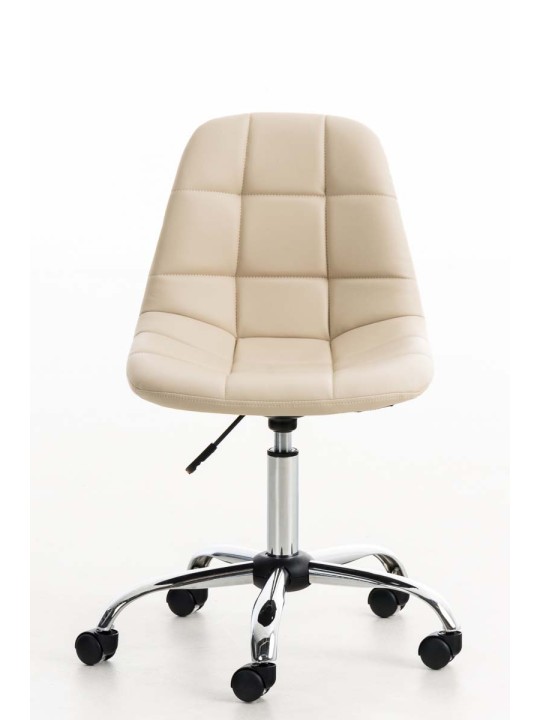 Kancelárska stolička Emil z umelej kože, krémová