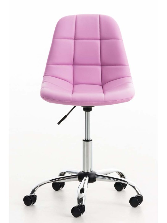 Kancelárska stolička Emil z umelej kože, ružová