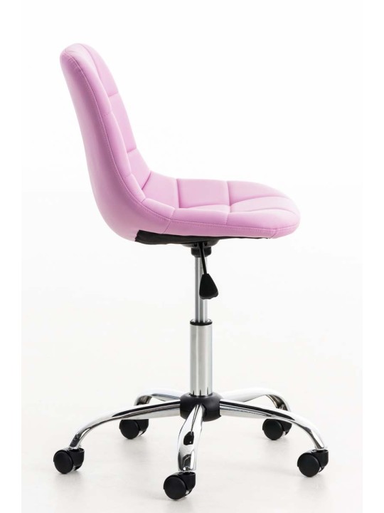 Kancelárska stolička Emil z umelej kože, ružová