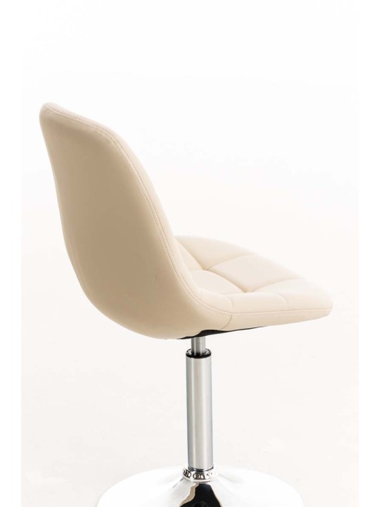 Stolička Emil imitácia kože, krémová