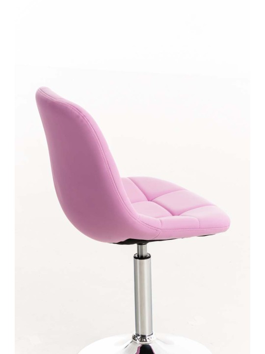 Stolička Emil imitácia kože, ružová