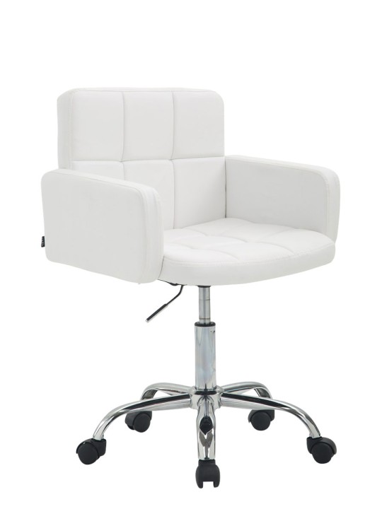 Pracovná stolička z umelej kože Los Angeles, biela