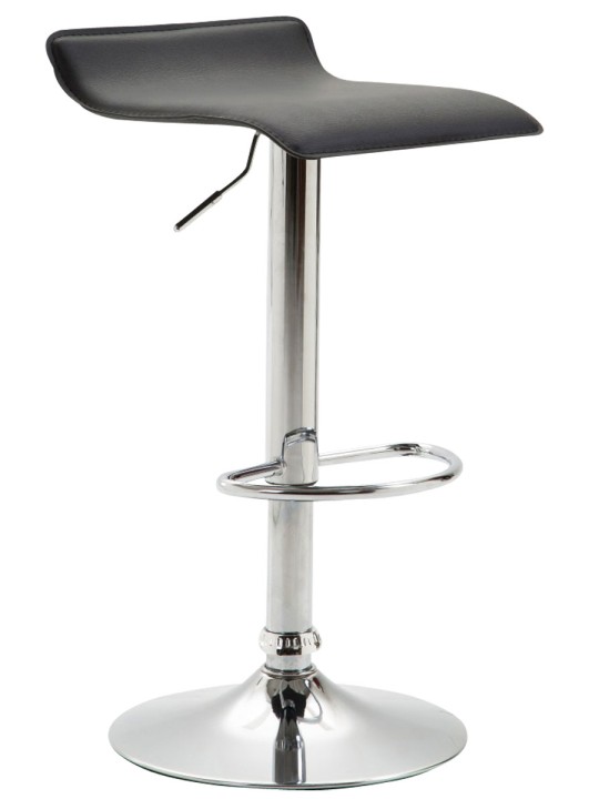 Barová stolička Dyn V2 umelá koža chróm, čierna