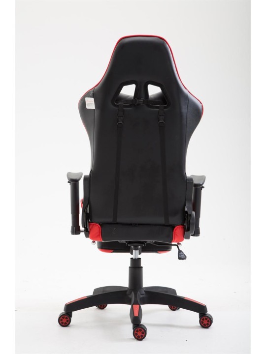 Kancelárske kreslo Boavista imitácia kože s opierkou nôh, čierna/červená