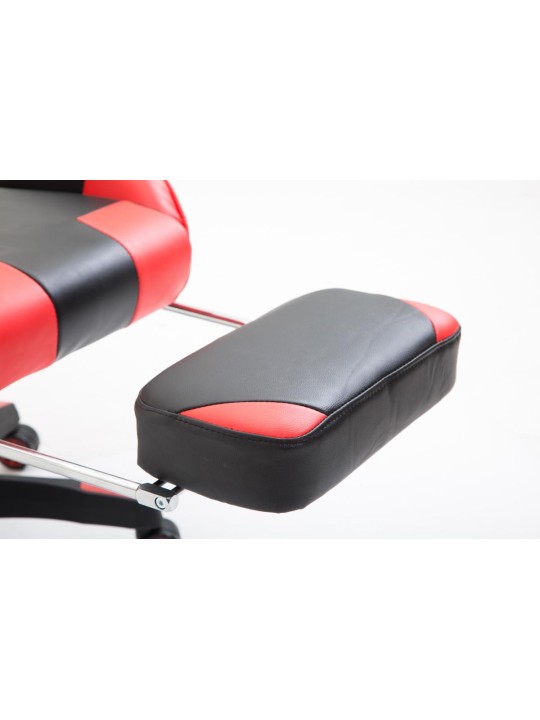 Kancelárske kreslo Boavista imitácia kože s opierkou nôh, čierna/červená