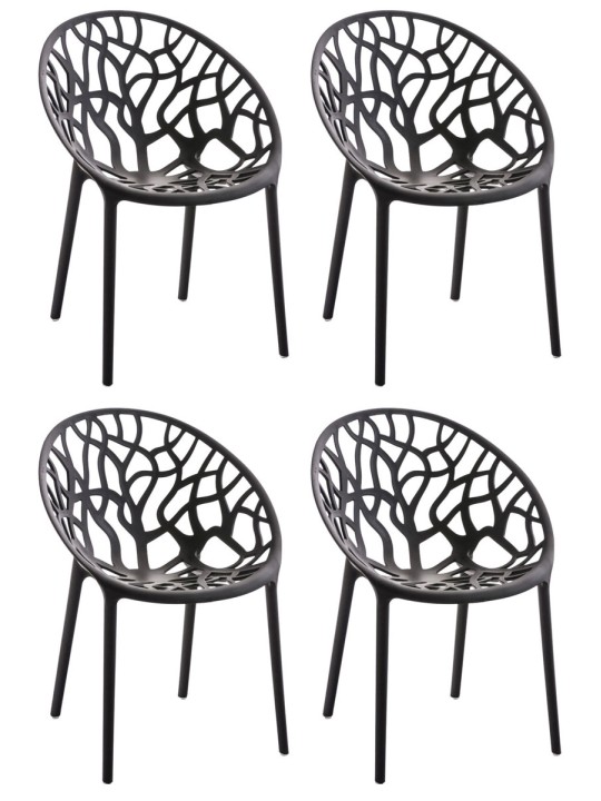 Sada 4 stoličiek Hope, čierna