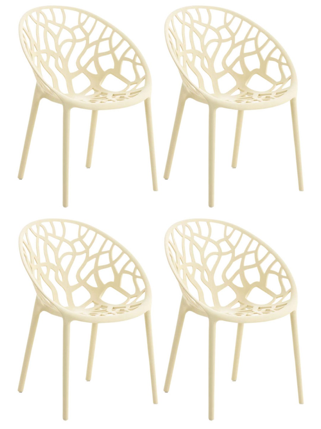 Sada 4 stoličiek Hope, krémová