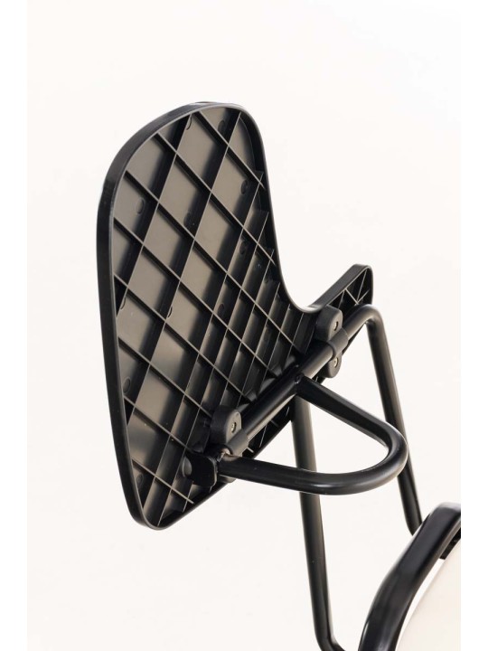 Kreslo Ken so skladacím stolíkom v imitácii kože, krémová