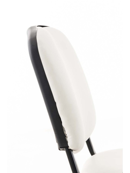 Kreslo Ken so skladacím stolíkom v imitácii kože, biela