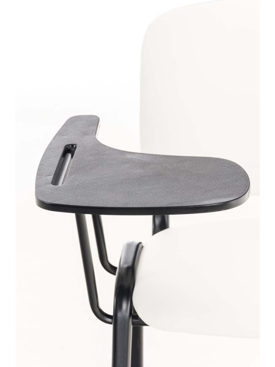 Kreslo Ken so skladacím stolíkom v imitácii kože, biela