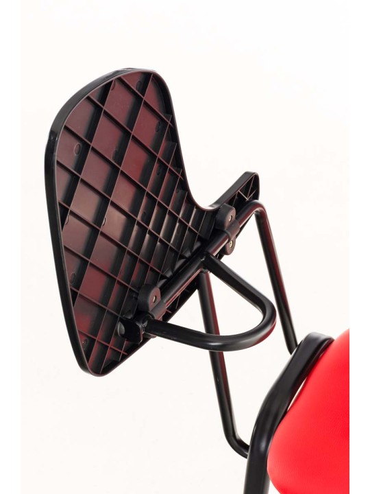 Kreslo Ken so skladacím stolíkom v imitácii kože, červená