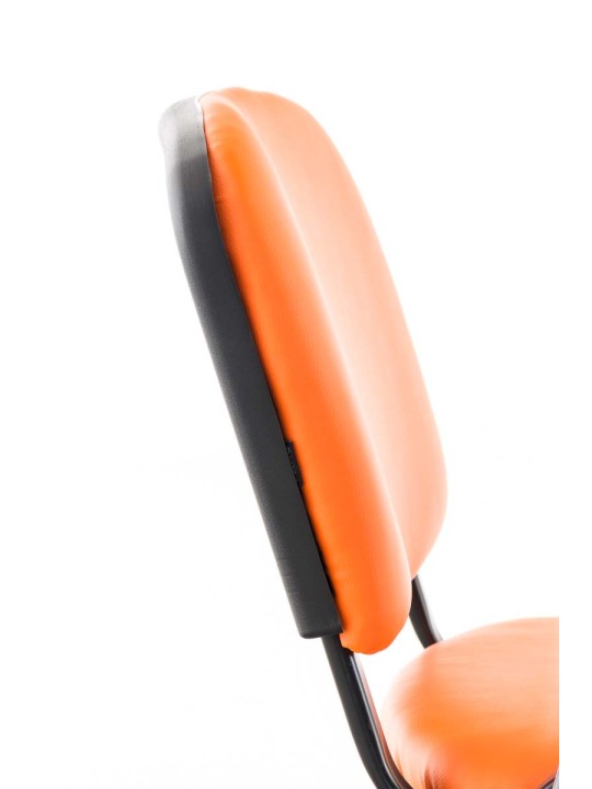 Kreslo Ken so skladacím stolíkom v imitácii kože, oranžová