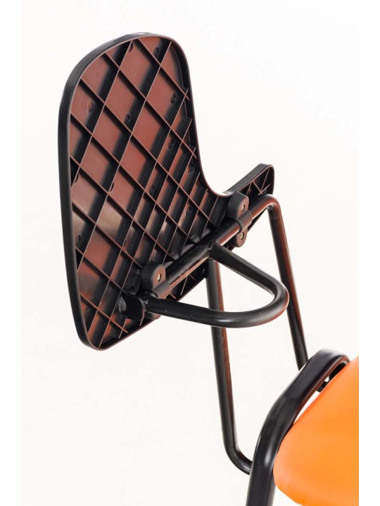 Kreslo Ken so skladacím stolíkom v imitácii kože, oranžová