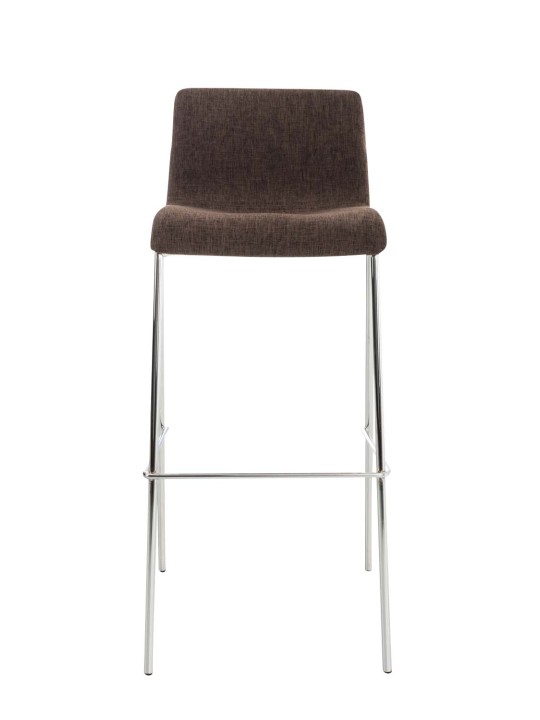 Barová stolička Hoover látka 4-nohý rám chróm, hnedá