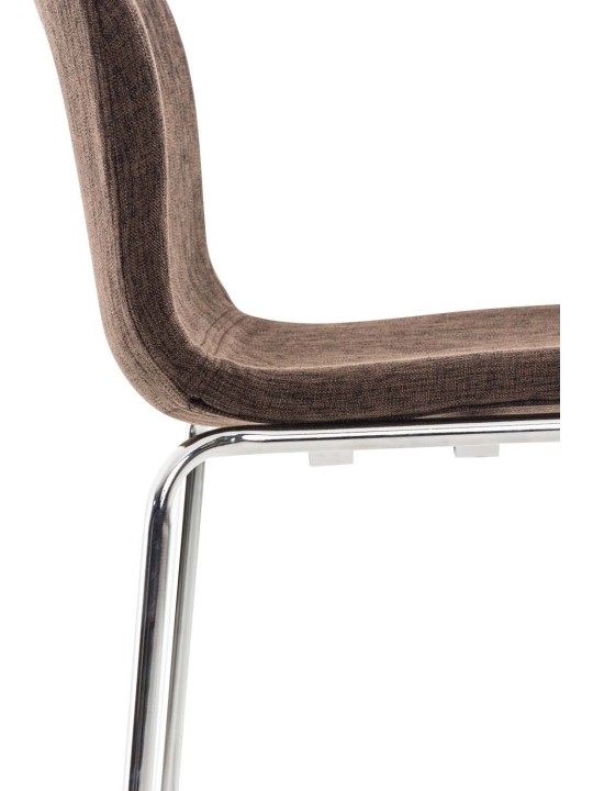 Barová stolička Hoover látka 4-nohý rám chróm, hnedá
