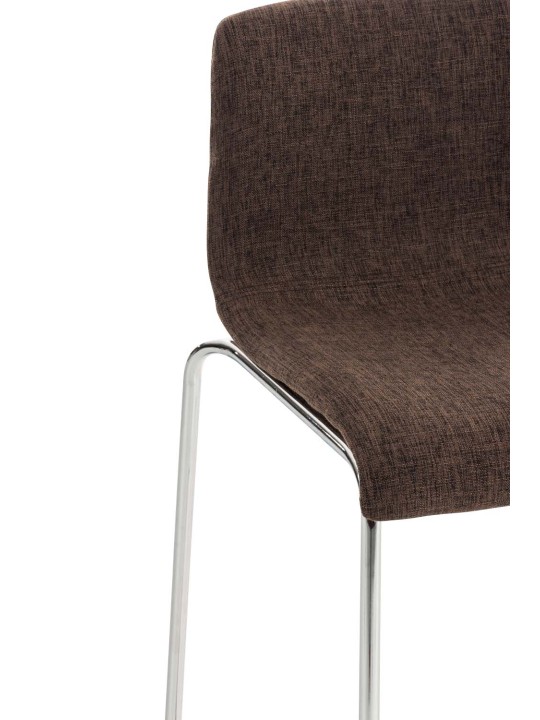 Barová stolička Hoover látka 4-nohý rám chróm, hnedá