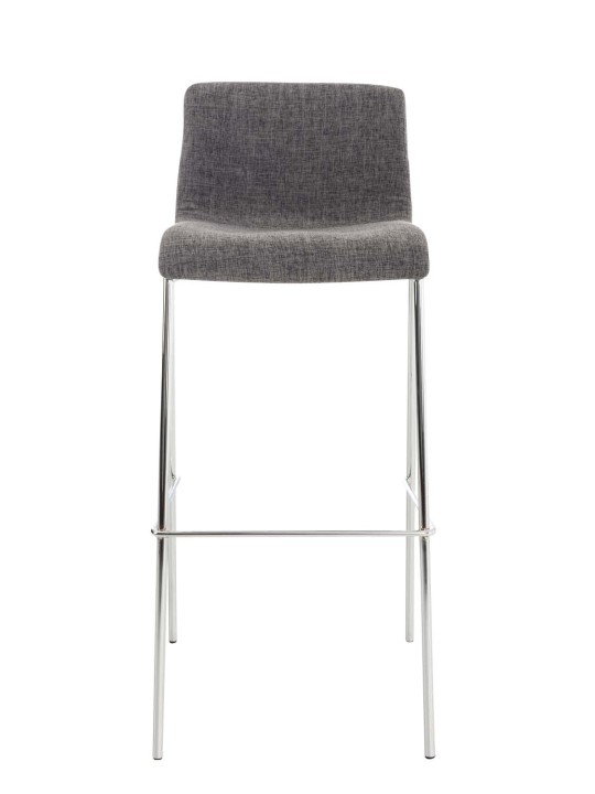 Barová stolička Hoover látka 4-nohý rám chróm, svetlosivá