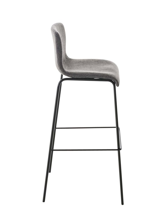 Barová stolička Hoover látkový 4-nohý rám, svetlosivá