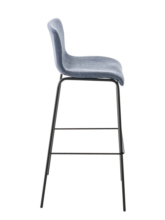 Sada 2 barových stoličiek Hoover látkový 4-nohý rám, modrá