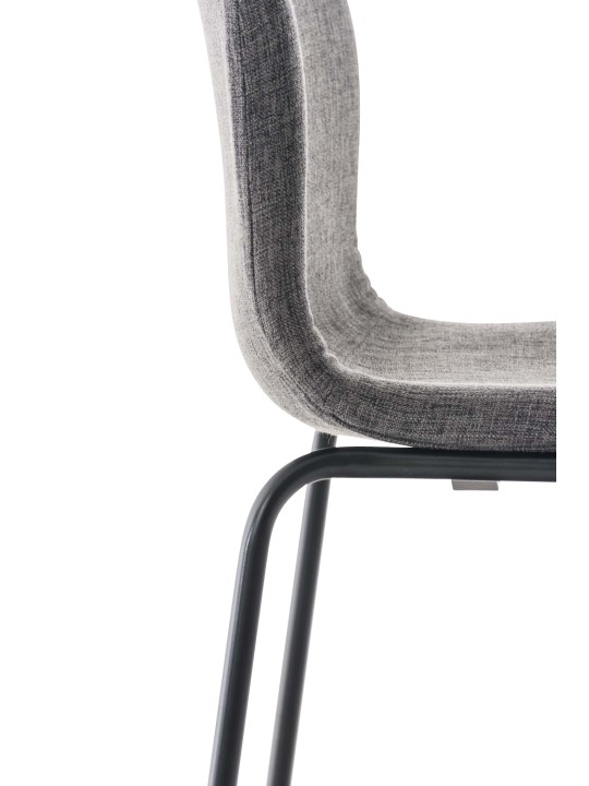 Sada 2 barových stoličiek Hoover látkový 4-nohý rám, svetlosivá