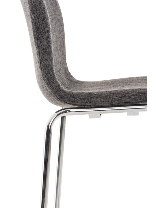 Sada 2 barových stoličiek Hoover látka 4-nohý rám chróm, svetlosivá