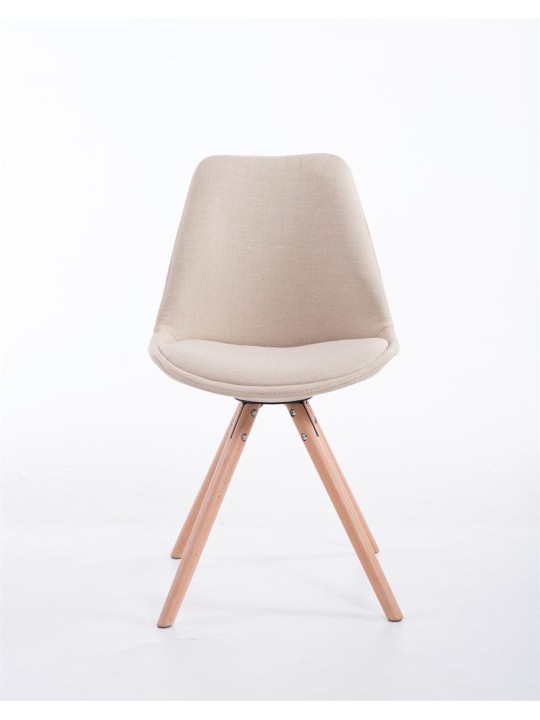 Stolička pre návštevy Toulouse látka Natura okrúhla, krémová