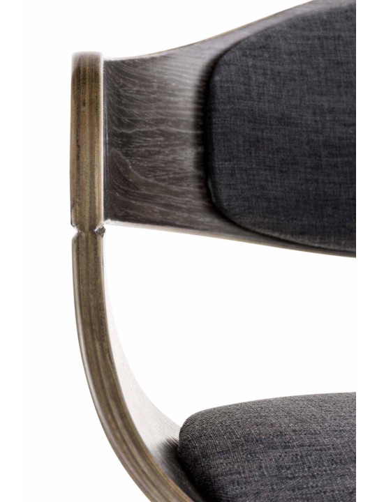 Stolička pre návštevníkov látka Kingston, sivá/tmavosivá