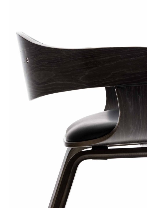 Kreslo pre návštevníkov Kingston z umelej kože, čierna/sivá